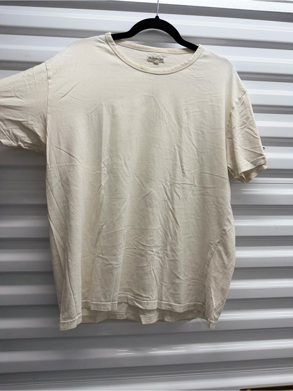 Men's Neutral Crew Neck Short-Sleeve T-Shirt - Cream
